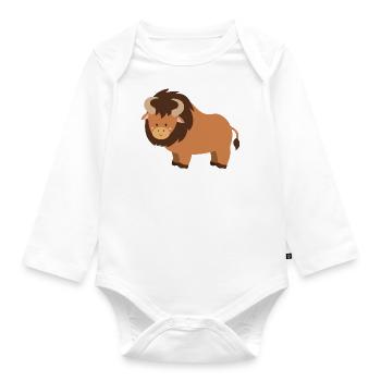 bison - Baby Bio-Langarm-Body - Weiß - Vorne