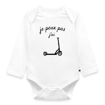 je peux pas j’ai trottinette - Body Bébé bio manches longues - blanc - Devant