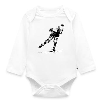 Roller Derby - Baby Bio-Langarm-Body - Weiß - Vorne