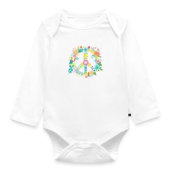 FRIEDEN - Baby Bio-Langarm-Body - Weiß - Vorne