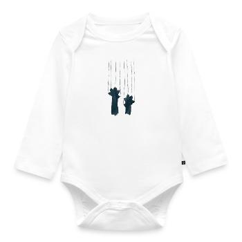 Cat Scratch Art - Baby Bio-Langarm-Body - Weiß - Vorne