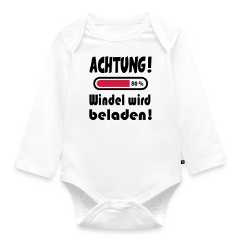 Dictons de cadeau d'anniversaire de bébé couche chargée - Body Bébé bio manches longues - blanc - Devant