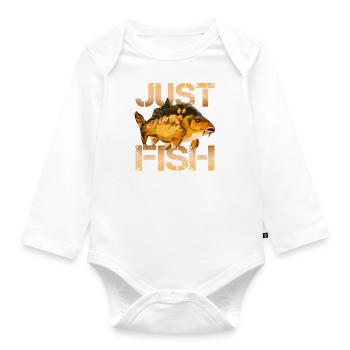 Carp Fishing - Organic Longsleeve Baby Bodysuit - white - Front