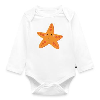 Seestern - Baby Bio-Langarm-Body - Weiß - Vorne