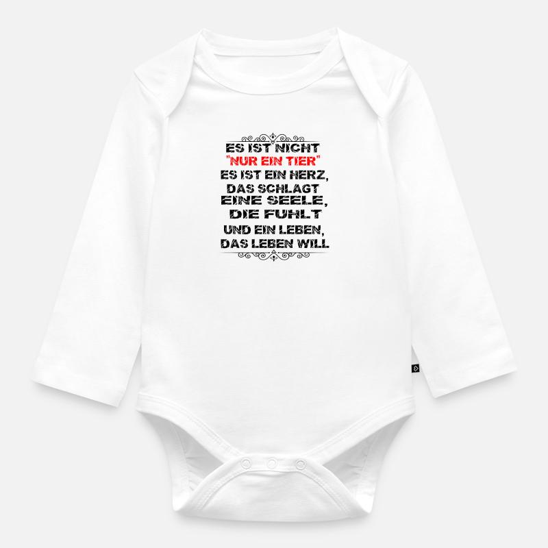 Tiere Tier Es ist nicht Nur ein Tier - Baby Bio-Langarm-Body - Weiß