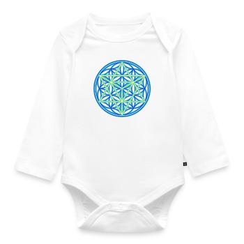 Heilige Geometrie - Baby Bio-Langarm-Body - Weiß - Vorne