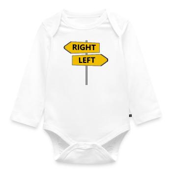RECHTS LINKS - Baby Bio-Langarm-Body - Weiß - Vorne