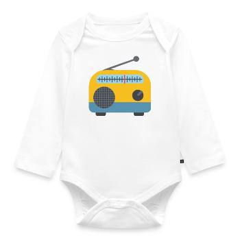 radio - Organic Longsleeve Baby Bodysuit - white - Front