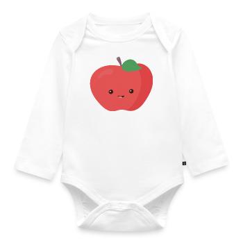 Apple - Organic Longsleeve Baby Bodysuit - white - Front