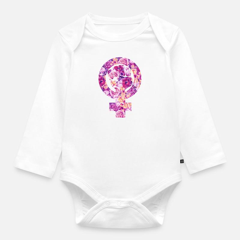 Féminisme - Body Bébé bio manches longues - blanc