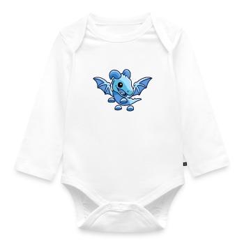 Cute Frost Dragon - Organic Longsleeve Baby Bodysuit - white - Front