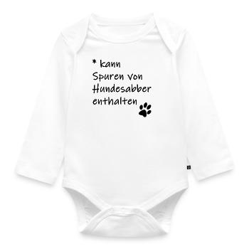 Kann Spuren von Hundesabber enthalten - Baby Bio-Langarm-Body - Weiß - Vorne