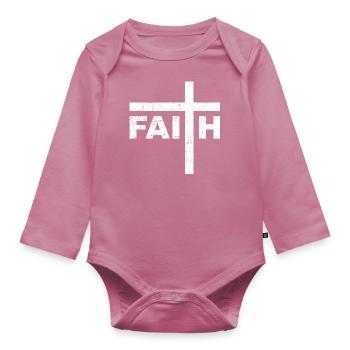 Faith - Organic Longsleeve Baby Bodysuit - mauve - Front