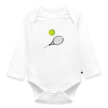 Born To Play Tennis - Organic Longsleeve Baby Bodysuit - white - Front