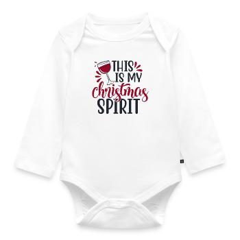 This Is My Christmas Spirit - Organic Longsleeve Baby Bodysuit - white - Front