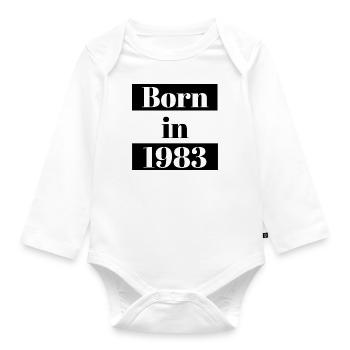 Born in 1983 - Born in 1983 - Organic Longsleeve Baby Bodysuit - white - Front