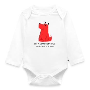 I'm a different dog don't be scared - diversity - Organic Longsleeve Baby Bodysuit - white - Front
