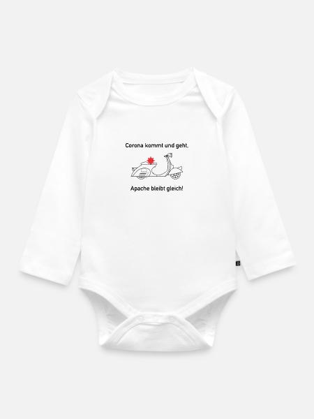 Apache Corona Roller - Baby Bio-Langarm-Body - Weiß
