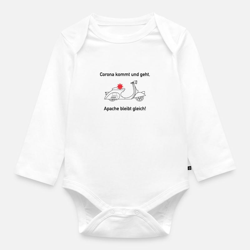 Apache Corona Roller - Baby Bio-Langarm-Body - Weiß