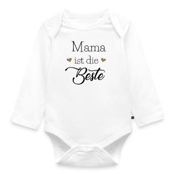 Mama ist die beste - Baby Bio-Langarm-Body - Weiß - Vorne