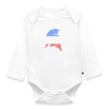 Spartanischer Helm blau weiß rot Frankreich Spartan - Baby Bio-Langarm-Body - Weiß - Vorne
