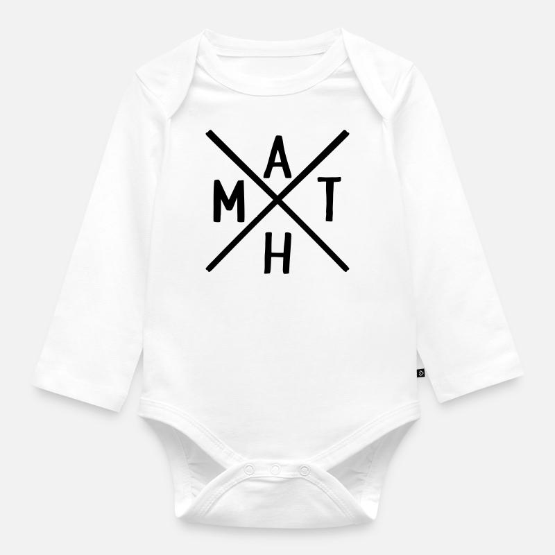 Mathe - Baby Bio-Langarm-Body - Weiß