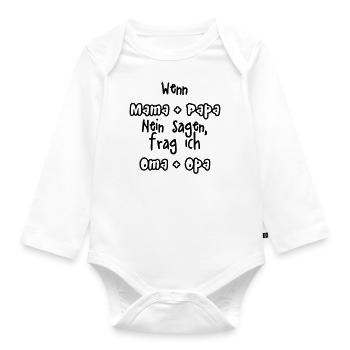 Oma Opa - Baby Bio-Langarm-Body - Weiß - Vorne