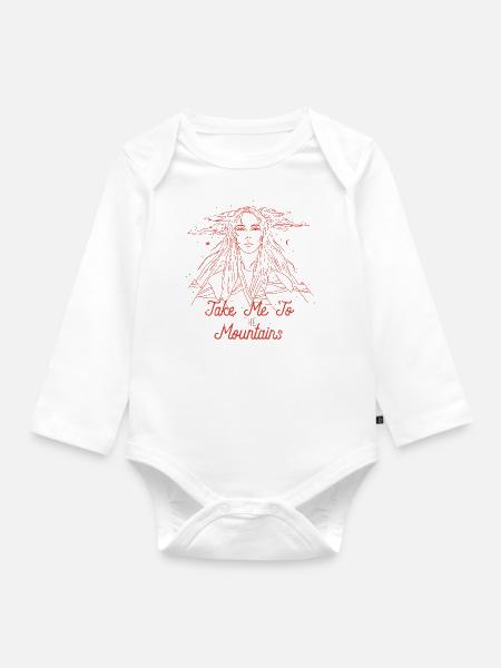 mountains - Baby Bio-Langarm-Body - Weiß