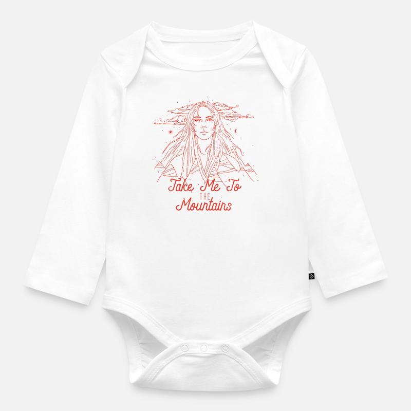 mountains - Baby Bio-Langarm-Body - Weiß