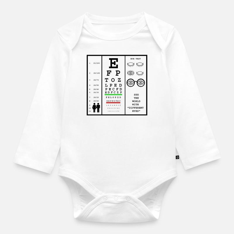 Test oculaire - Body Bébé bio manches longues - blanc