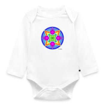 FeliciDita Mandala Pouvoir de la vie - Body Bébé bio manches longues - blanc - Devant