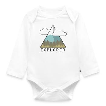 EXPLORER - Baby Bio-Langarm-Body - Weiß - Vorne
