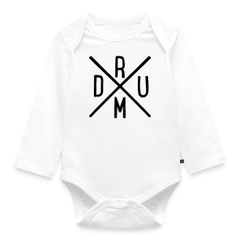 Drums - Organic Longsleeve Baby Bodysuit - white - Front