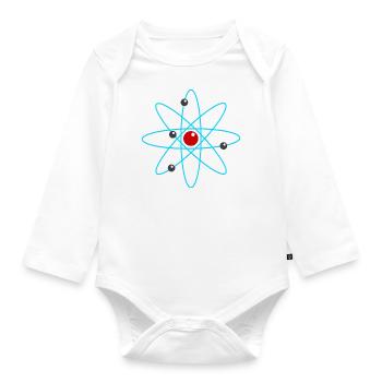 atom - Organic Longsleeve Baby Bodysuit - white - Front
