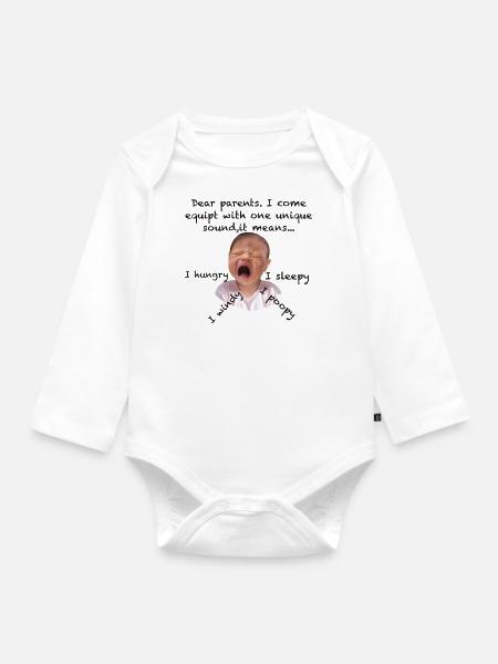Neue / neue Eltern - Baby Bio-Langarm-Body - Weiß
