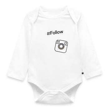 #Follow - Organic Longsleeve Baby Bodysuit - white - Front