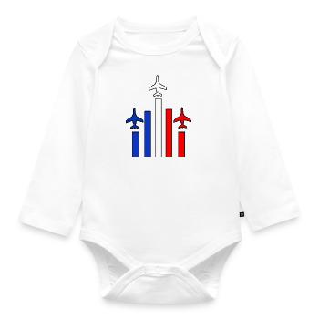Luftwaffe der Patrouille de France - Baby Bio-Langarm-Body - Weiß - Vorne