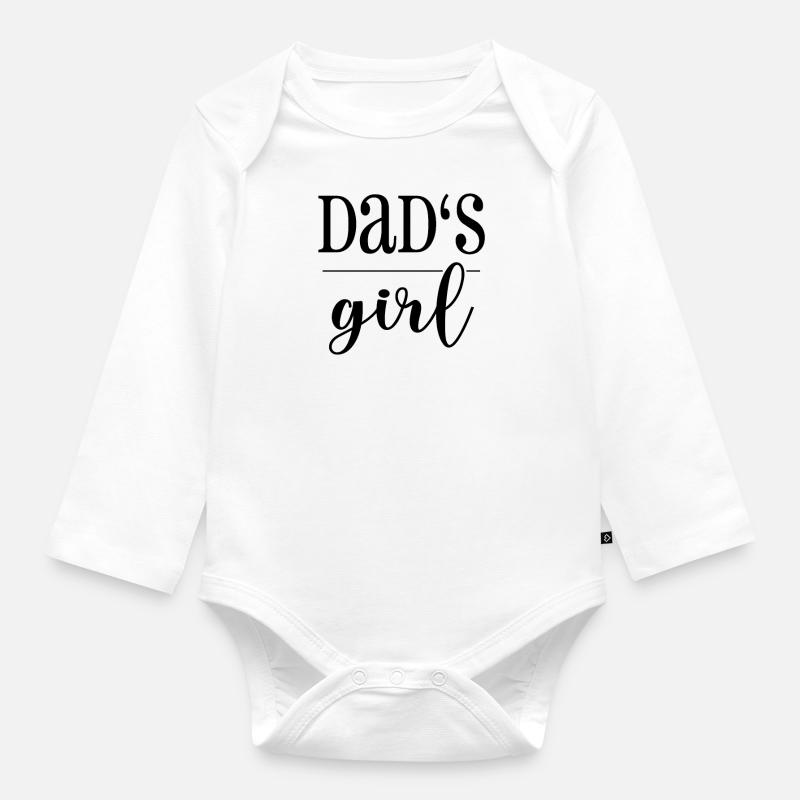 Papa's Mädchen - Baby Bio-Langarm-Body - Weiß