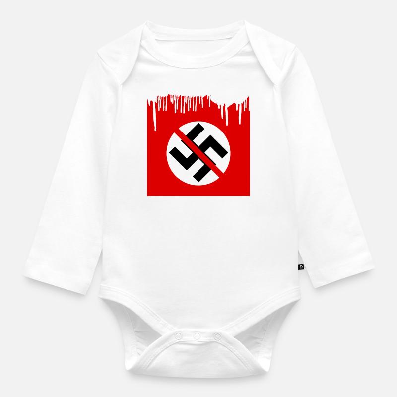 Aucun symbole de croix gammée - Body Bébé bio manches longues - blanc