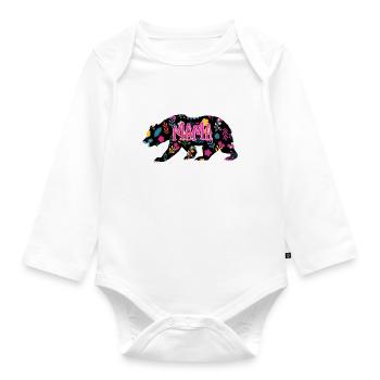Mama bear - Organic Longsleeve Baby Bodysuit - white - Front
