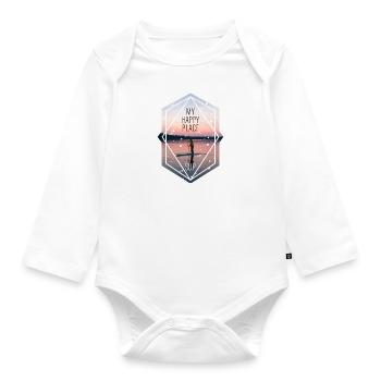 My Happy Place - Baby Bio-Langarm-Body - Weiß - Vorne