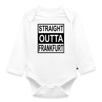 Straight outta Frankfurt - Baby Bio-Langarm-Body - Weiß - Vorne