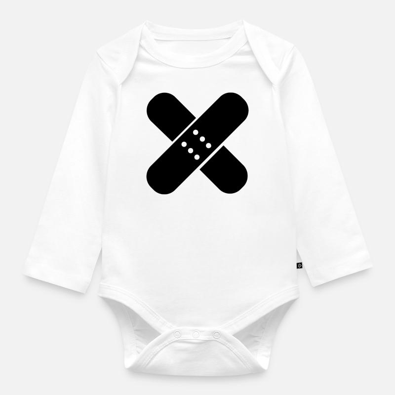 Pansement - Body Bébé bio manches longues - blanc