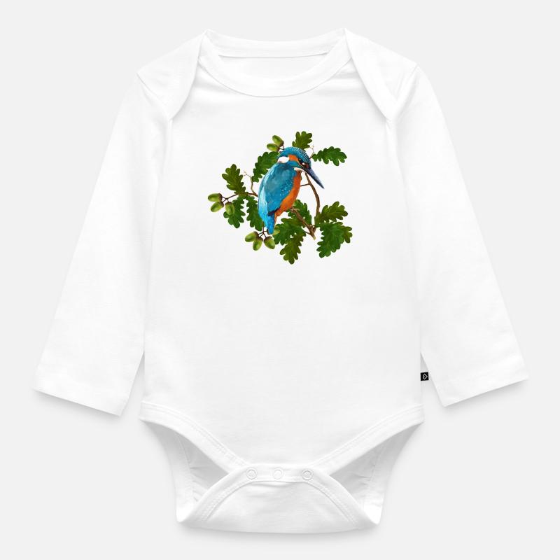 Oiseau - Body Bébé bio manches longues - blanc