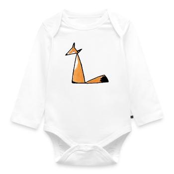 Triangle fox - Organic Longsleeve Baby Bodysuit - white - Front