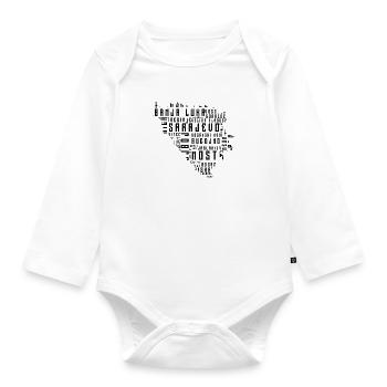 Karte von Bosnien-Stadt - Baby Bio-Langarm-Body - Weiß - Vorne