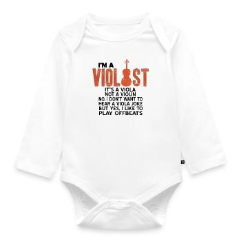 viola - Organic Longsleeve Baby Bodysuit - white - Front