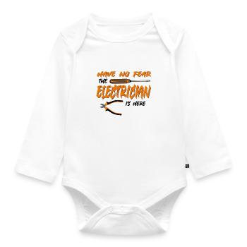 electrician - Organic Longsleeve Baby Bodysuit - white - Front