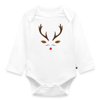 Rentier Weihnachten Geweih - Baby Bio-Langarm-Body - Weiß - Vorne