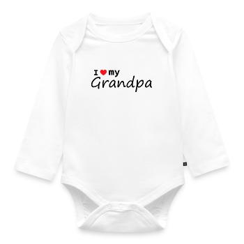 I love my Grandpa - Ich liebe meinen Opa - Baby Bio-Langarm-Body - Weiß - Vorne